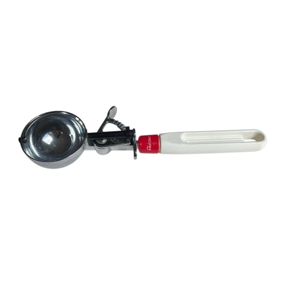 Vintage Pedrini Ice Cream Scoop Red Plastic Handle Made in Italy
